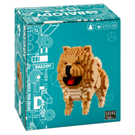 Rückseite der Verpackung der Balody Miniblocks Chow Chow