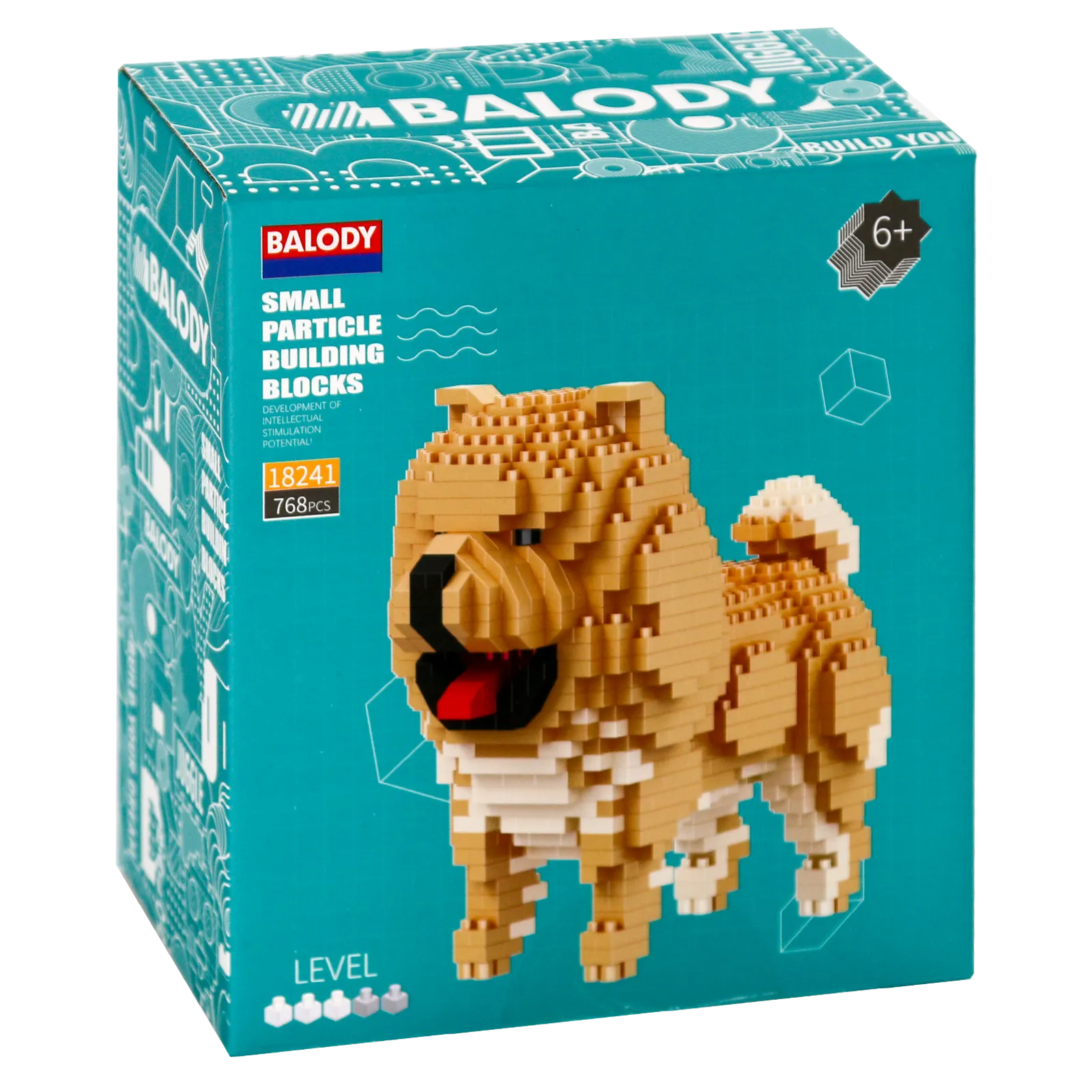 Vorderseite der Verpackung der Balody Miniblocks Chow Chow