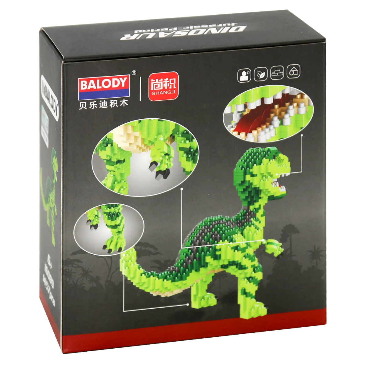 Rückseite der Verpackung der Balody Miniblocks Velociraptor