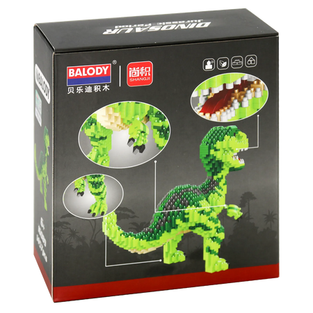 Rückseite der Verpackung der Balody Miniblocks Velociraptor
