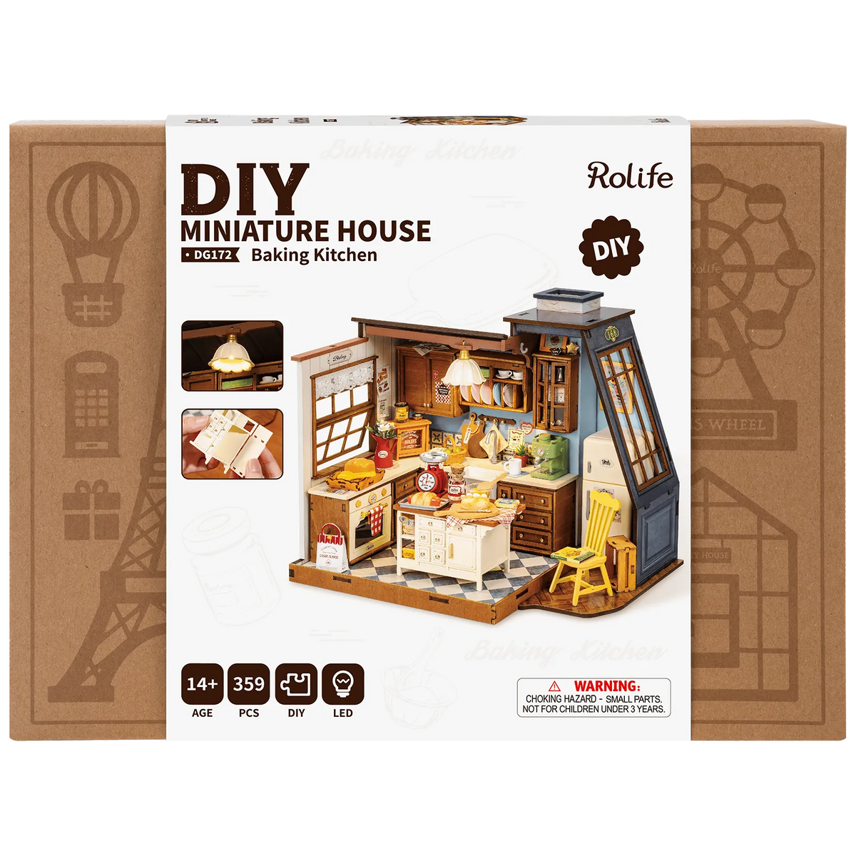 Vorderseite der Verpackung der Robotime Baking Kitchen