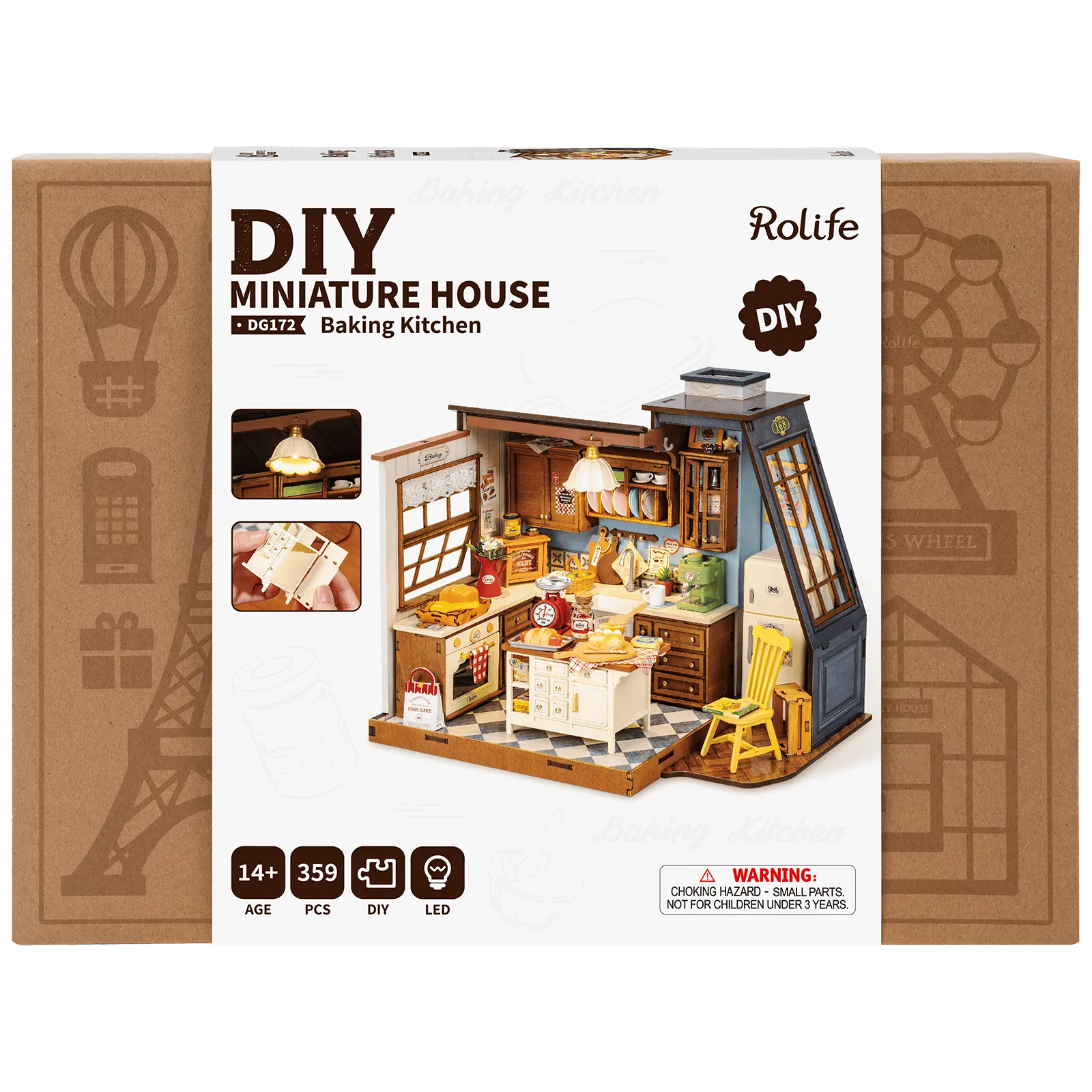 Vorderseite der Verpackung der Robotime Baking Kitchen