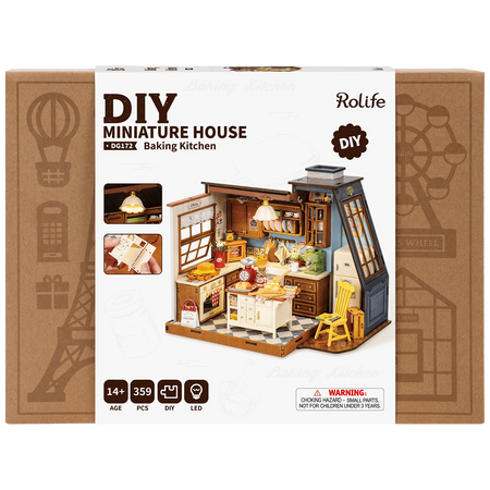 Vorderseite der Verpackung der Robotime Baking Kitchen