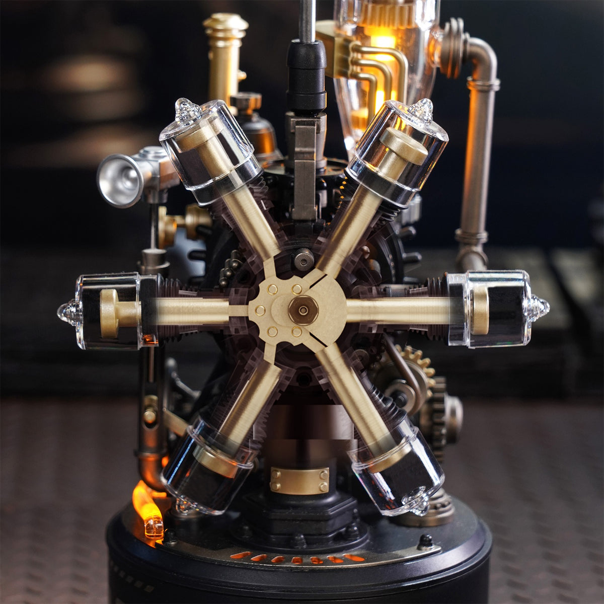 Rad mit Kolben des Robotime Da Vinci Helicopter