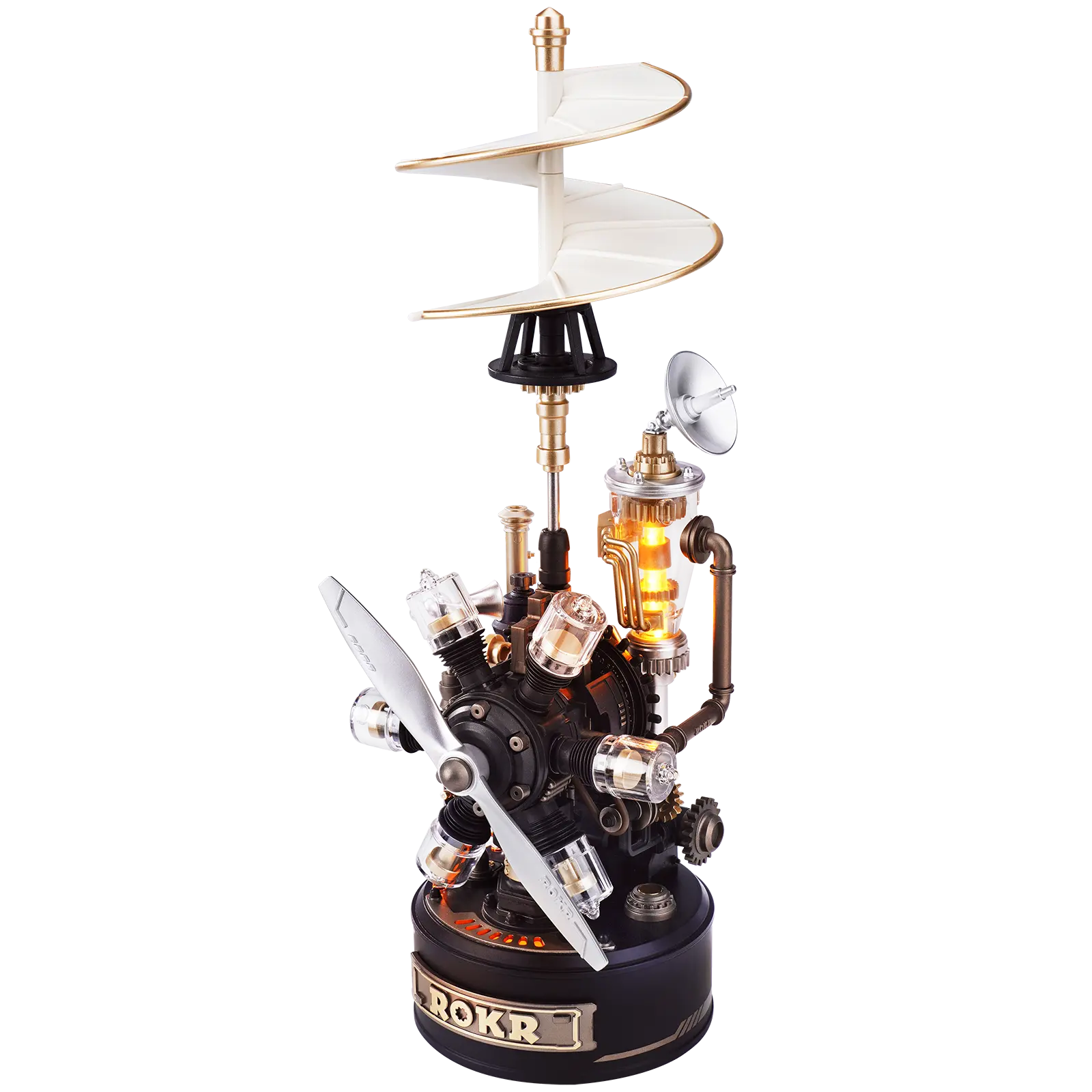 Produktfoto der Robotime Da Vinci Helicopter, Modellbausatz, inspiriert vom Hubschrauber von Leonardo da Vinci