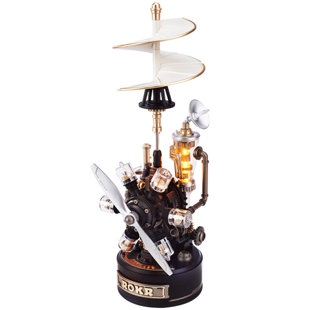 Produktfoto der Robotime Da Vinci Helicopter, Modellbausatz, inspiriert vom Hubschrauber von Leonardo da Vinci