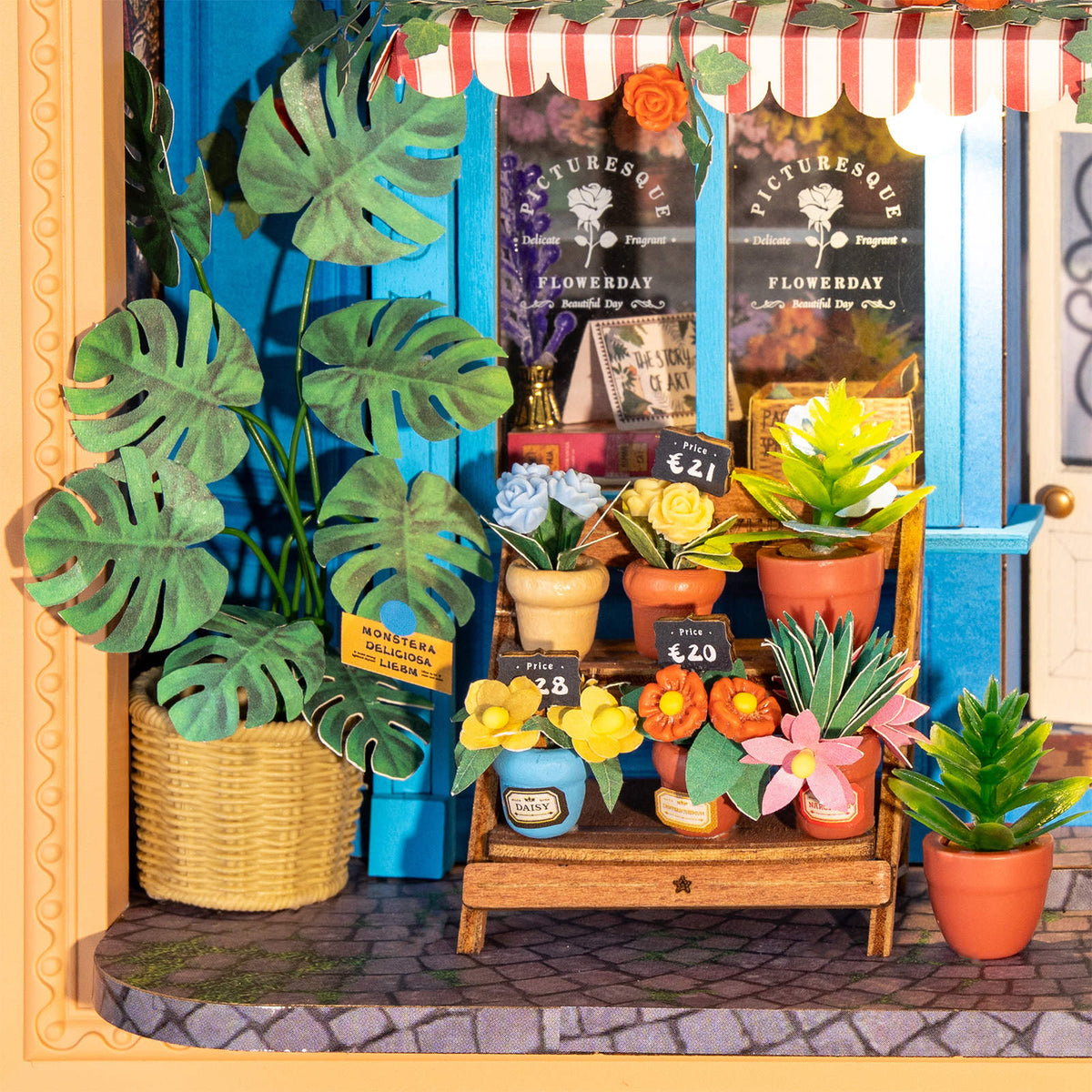 Blumen und Pflanzen für den Laden ausgestellt im Robotime Daily Fresh Flower