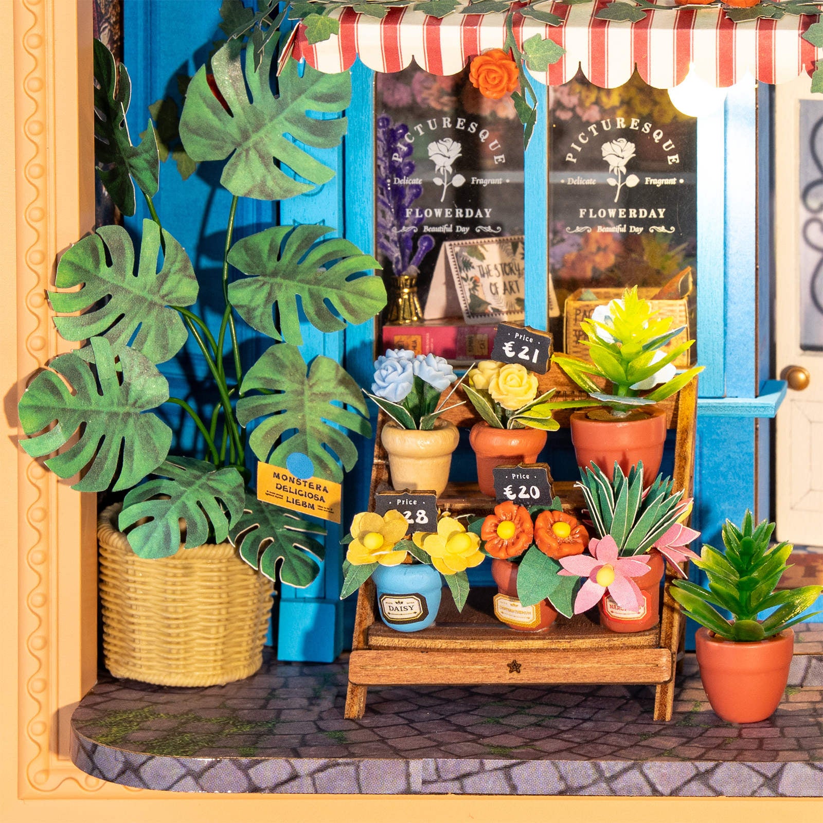 Blumen und Pflanzen für den Laden ausgestellt im Robotime Daily Fresh Flower