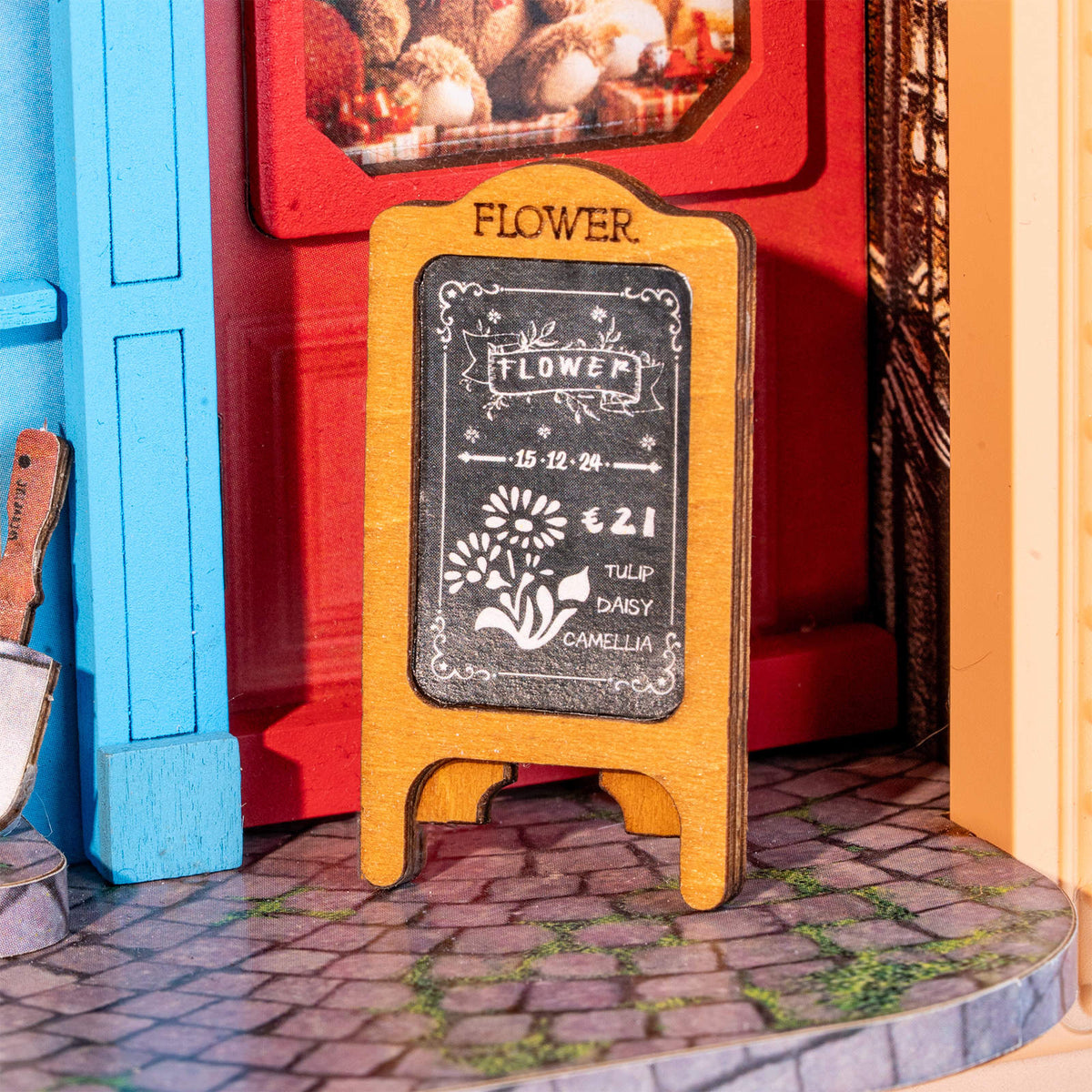 Das Ladenschild des Blumenladens im Robotime Daily Fresh Flower