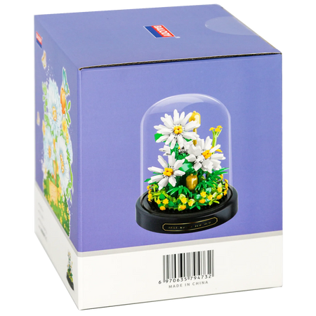 Seite der Verpackung der Balody Miniblocks Gänseblümchen in Glocke