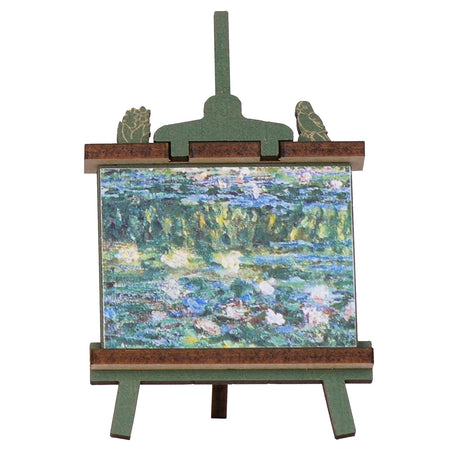 Die kleine Staffelei mit dem berühmten Seerosengemälde von Monet von Robotime Glittering Water Lily