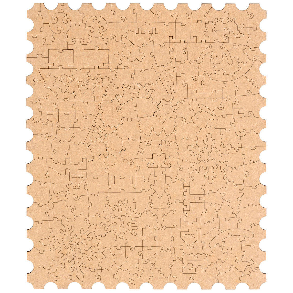 Rückseite der Robotime Golden Autumn Carousel, Puzzle mit ungewöhnlichen Teilen, das ein altmodisches Karussell an einem verschneiten Herbsttag darstellt