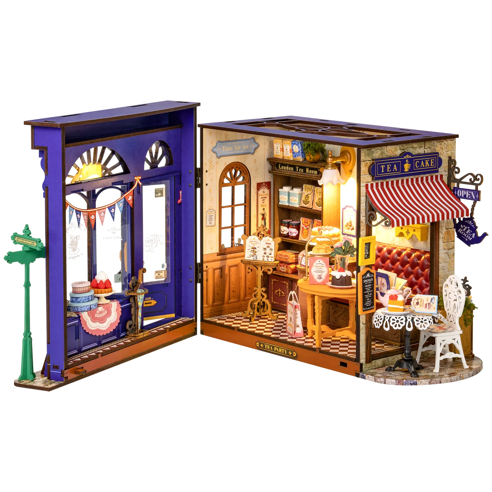 Produktfoto vom Inneren des Robotime Leisure Time Tea Room