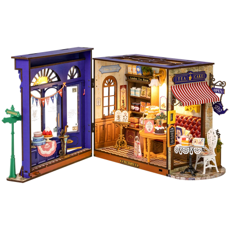 Produktfoto vom Inneren des Robotime Leisure Time Tea Room