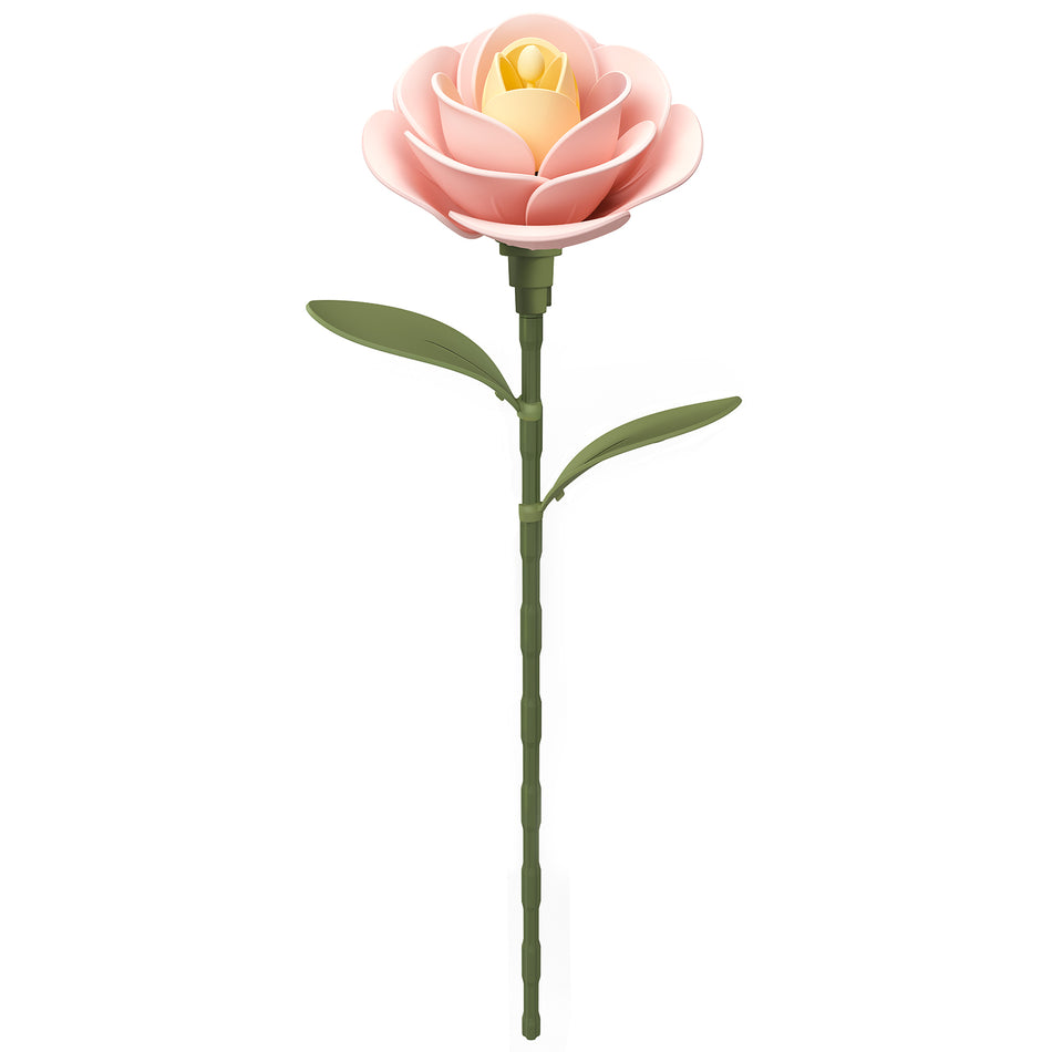 Produktfoto der Robotime Light Pink Camellia, Kunststoffbausatz einer hellrosa Kamelie