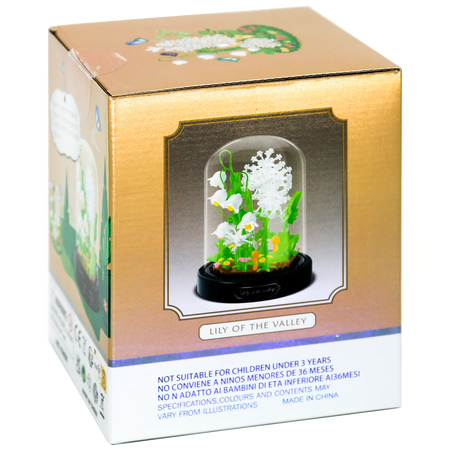 Seite der Verpackung der Balody Miniblocks Löwenzahn in Glocke