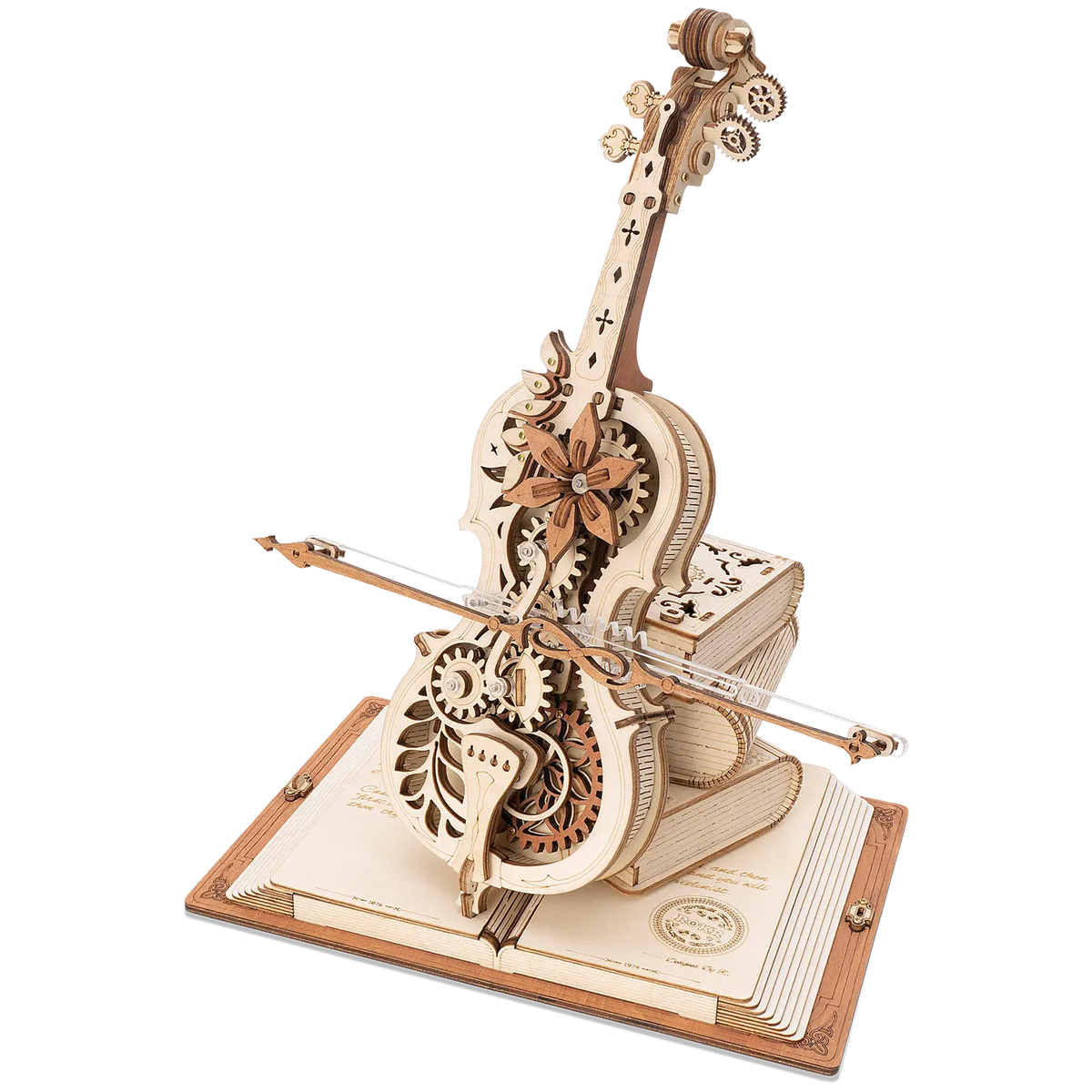 Produktfoto der Robotime Magic Cello, Holzbausatz für eine Spieluhr in Form eines Cellos