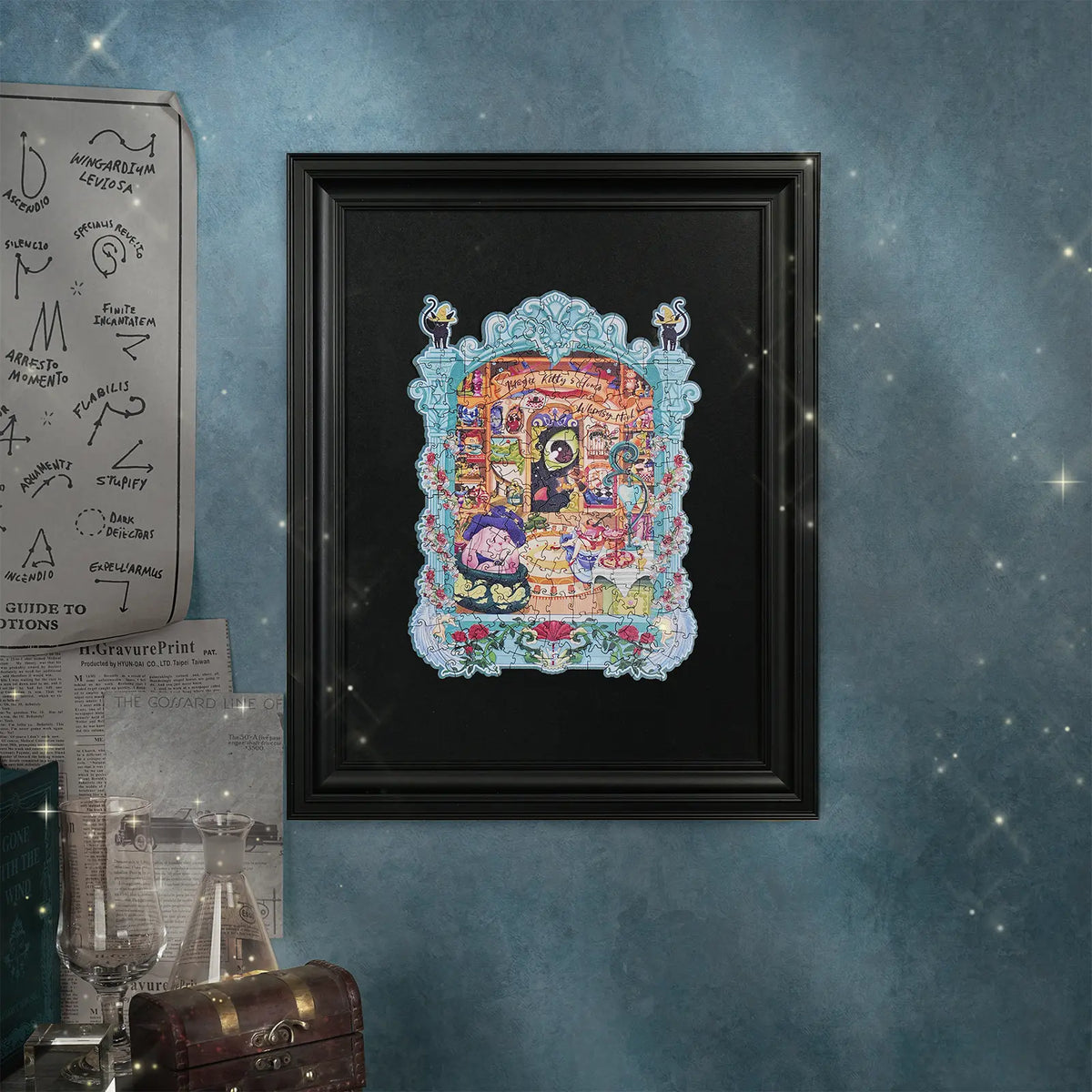 Das Robotime Magic Kitty’s Home Puzzle in der dazugehörigen schwarzen Liste von Robotime