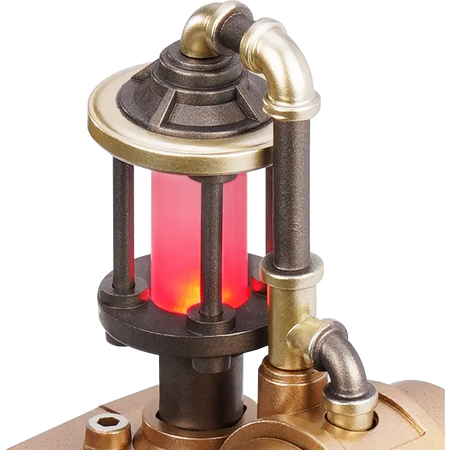 Nahaufnahme des Lichts oben auf dem Robotime Morse Telegraph