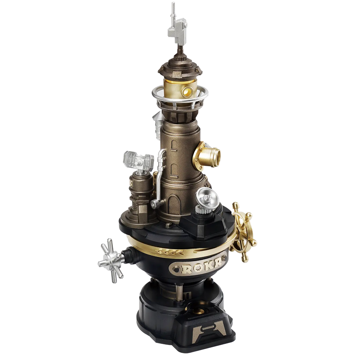 Produktfoto der Robotime Navi Lighthouse, Modellbausatz eines Leuchtturms im Steampunk-Stil