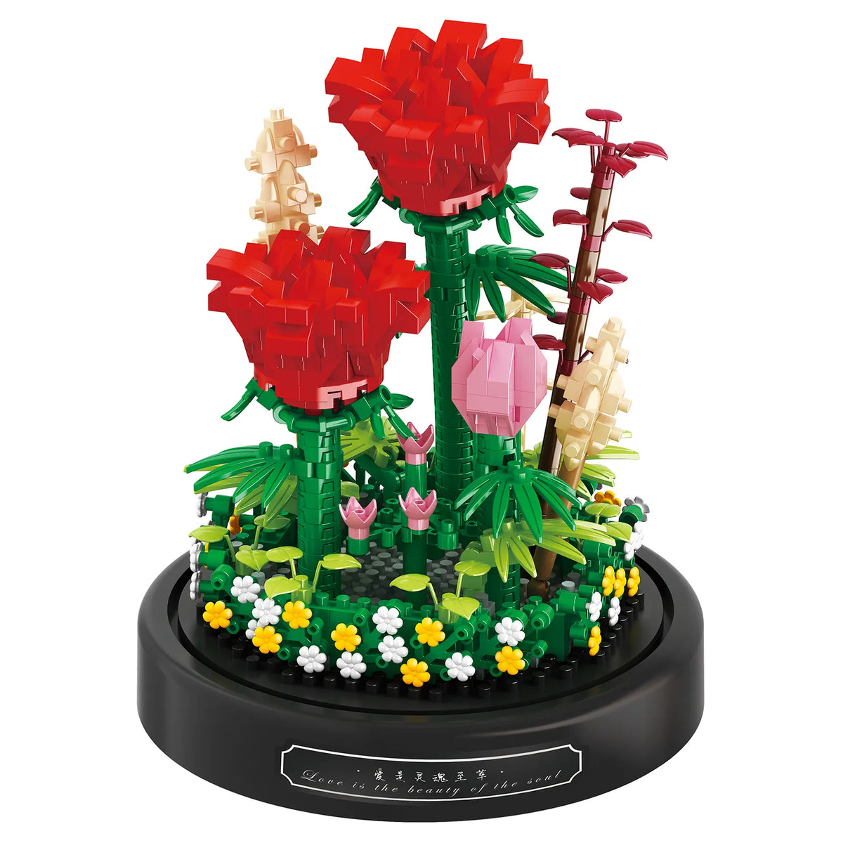Produktfoto der Balody Miniblocks rote Rosen in Glocke