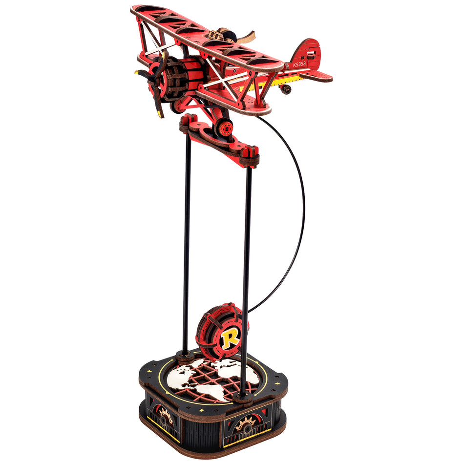 Produktfoto der Robotime Sky Captain, Modellbau eines schaukelnden Flugzeugs