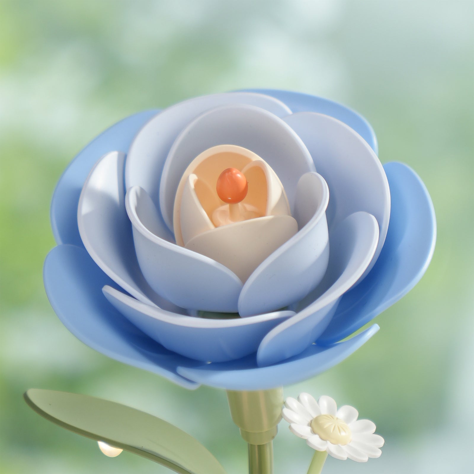 Die zartblaue Blüte der Robotime Starry Camellia Lamp