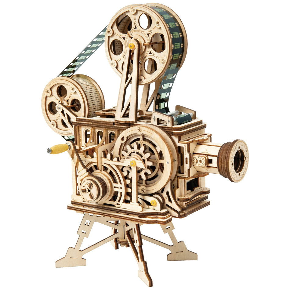 Produktfoto der Robotime Vitascope, Holzbausatz eines funktionierenden Filmprojektors